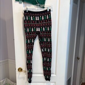 Forever 21 Black and Red Holiday Leggings